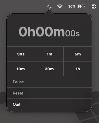 Timer popup